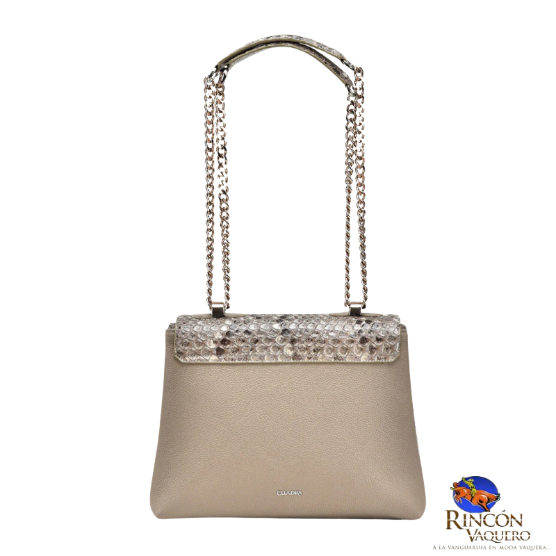 Crossbody en piel genuina de pitón para dama