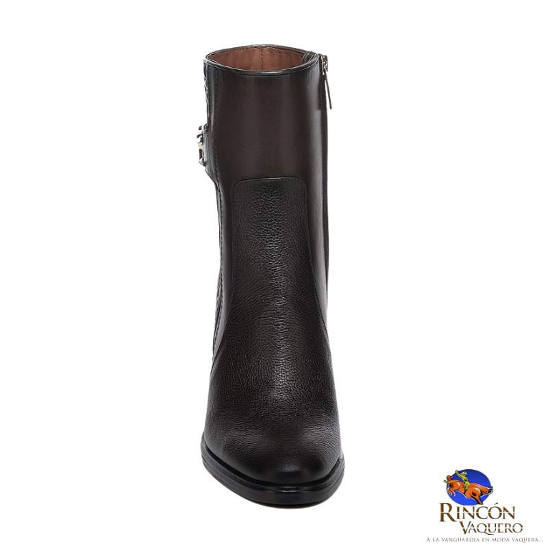 Botín de vestir en piel genuina de ternera para dama