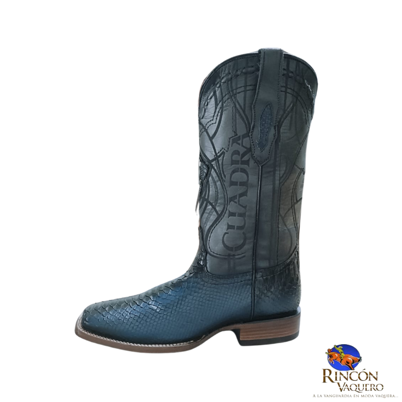 Bota rodeo en piel genuina de pitón para caballero