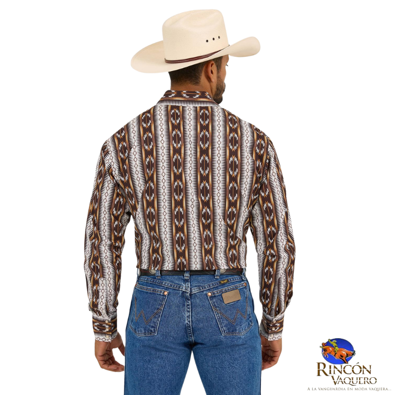 Camisa Vaquera Wrangler caballero Checotah Regular Manga Larga 909