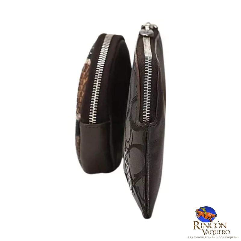 Cartera Cuadra en piel genuina de Pitón Belly Miel