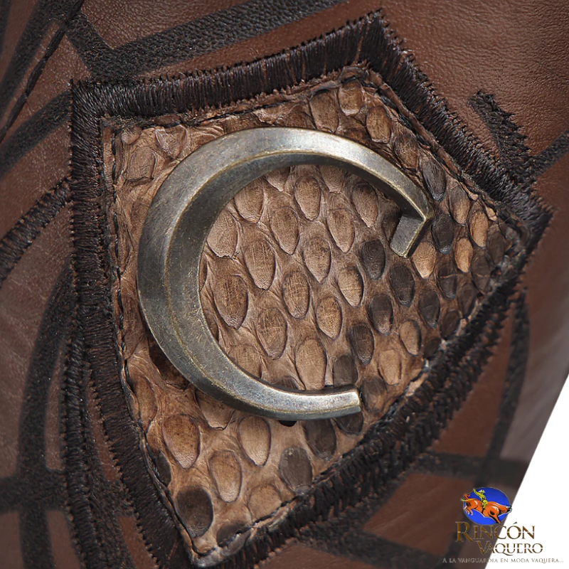 Bota tradicional en piel genuina de pitón para caballero