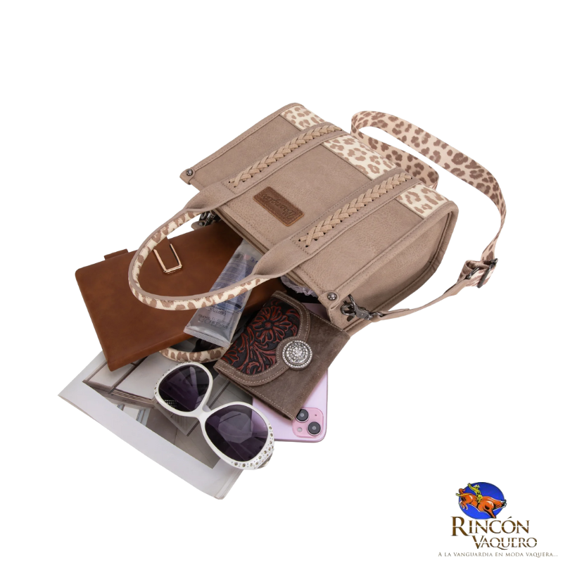 Bolsa Wrangler Animal Print Tan