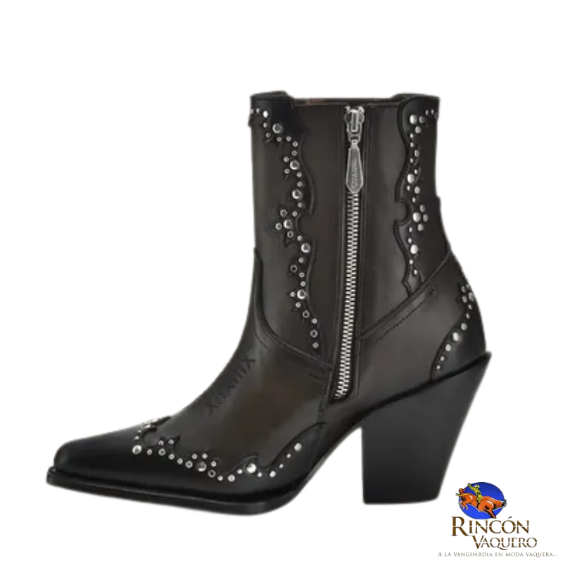 Botín  para dama en piel genuina de res