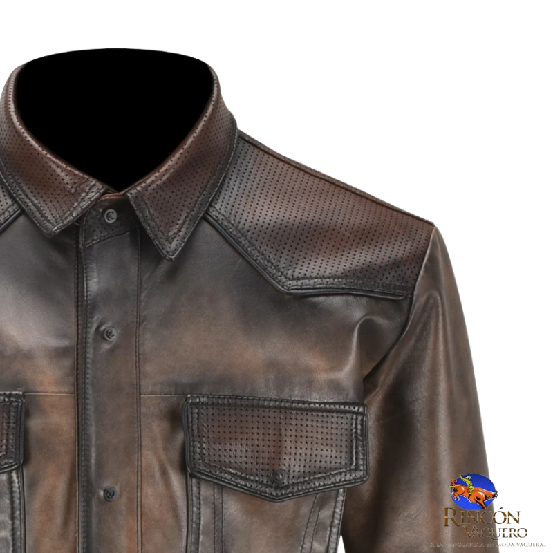 Camisola en piel genuina de ovino para caballero