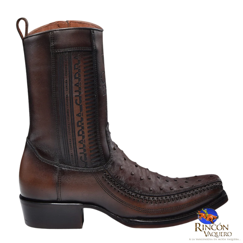 Bota casual en piel genuina de avestruz para caballero