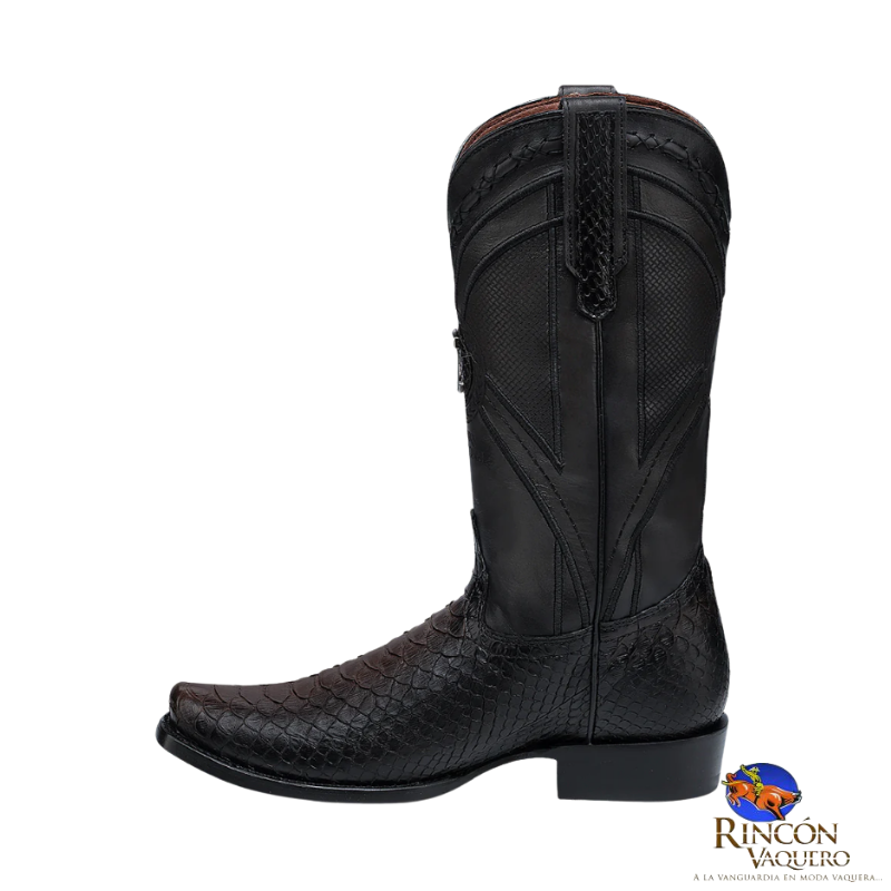 Bota vaquera en piel genuina de pitón para caballero