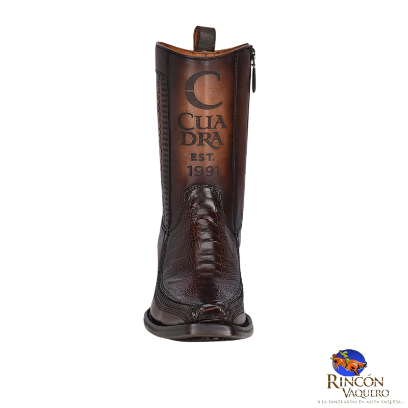 Bota casual en piel genuina de pata de avestruz para caballero