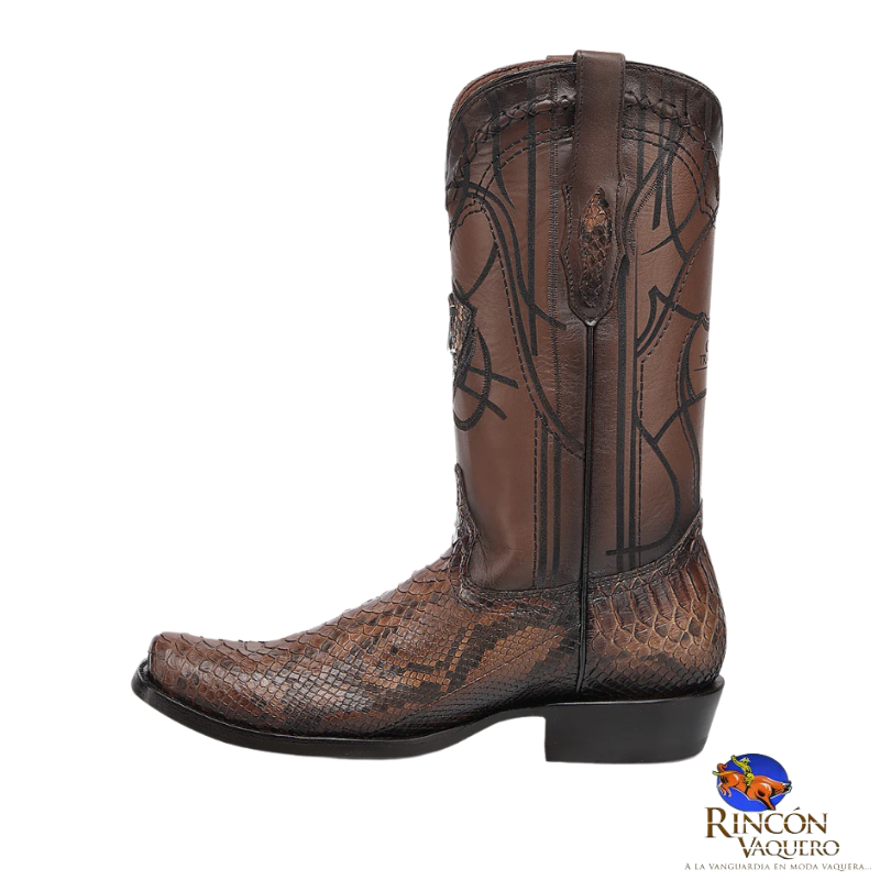 Bota tradicional en piel genuina de pitón para caballero