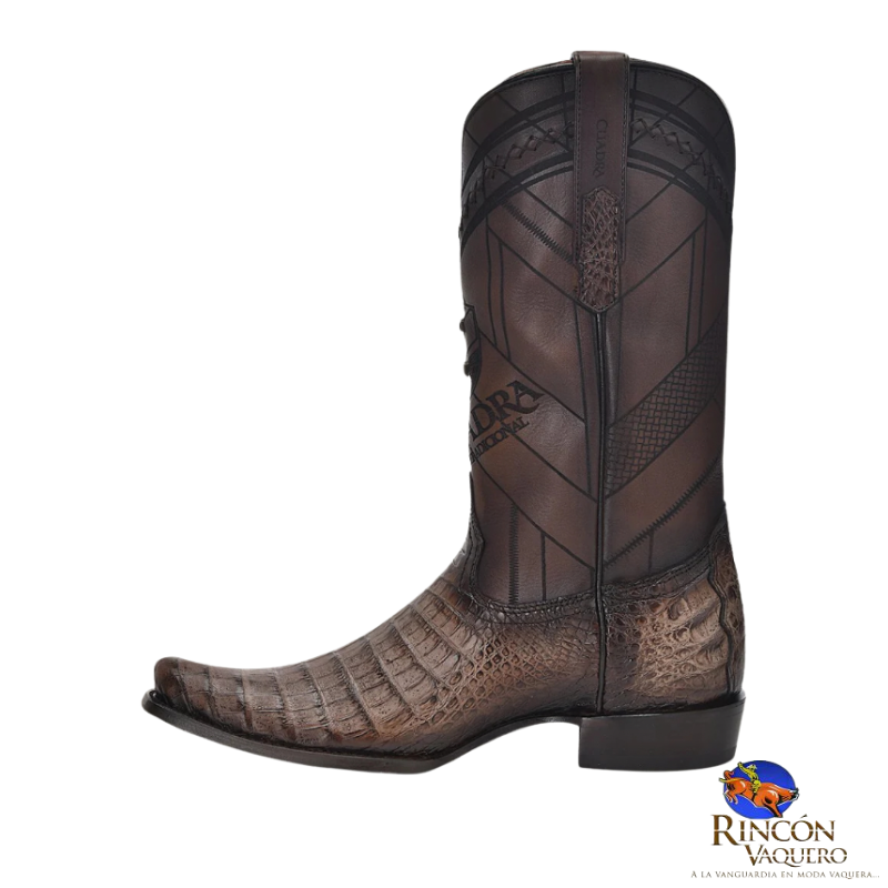 Bota para caballero en piel genuina de lomo Fuscus Chocolate