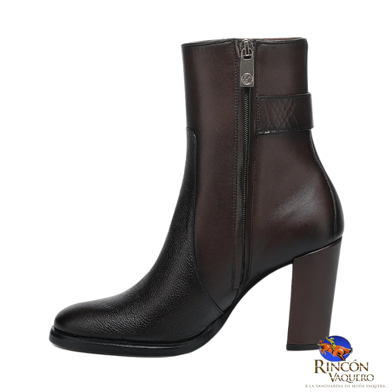 Botín de vestir en piel genuina de ternera para dama