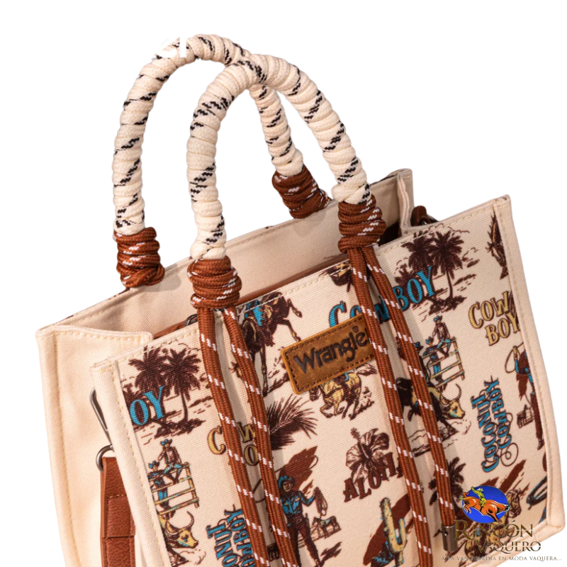Bolsa Wrangler Cowboy Print Tan