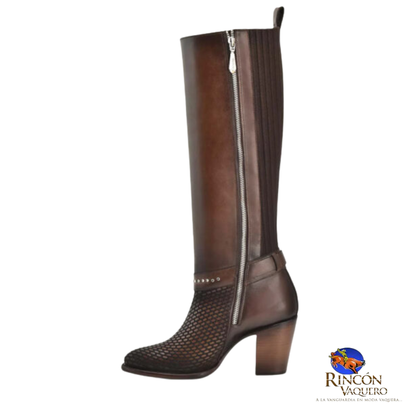 Bota para dama en piel genuina de res