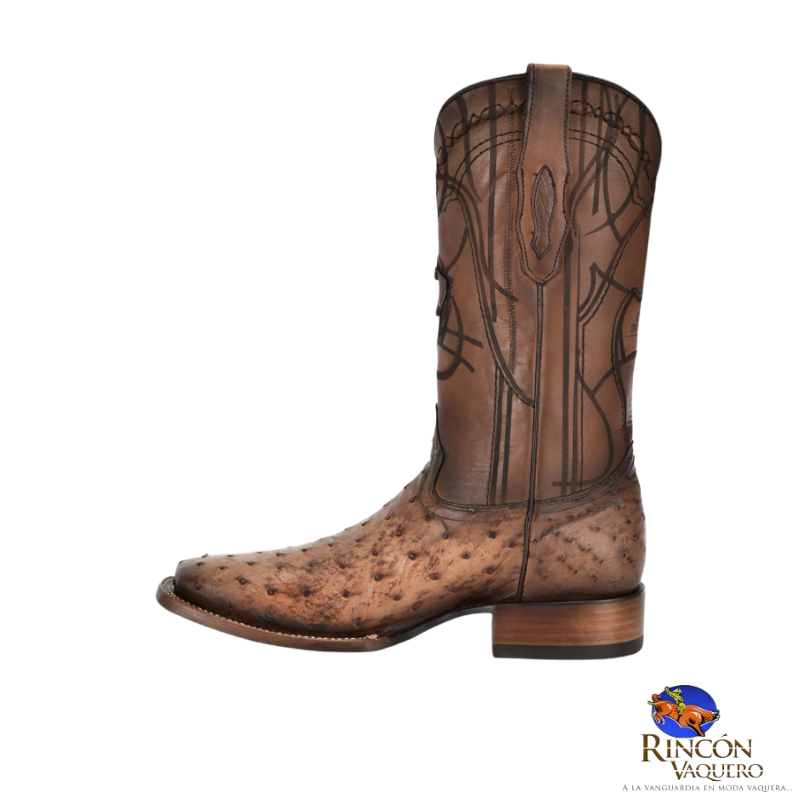 Bota para caballero en piel genuina de avestruz