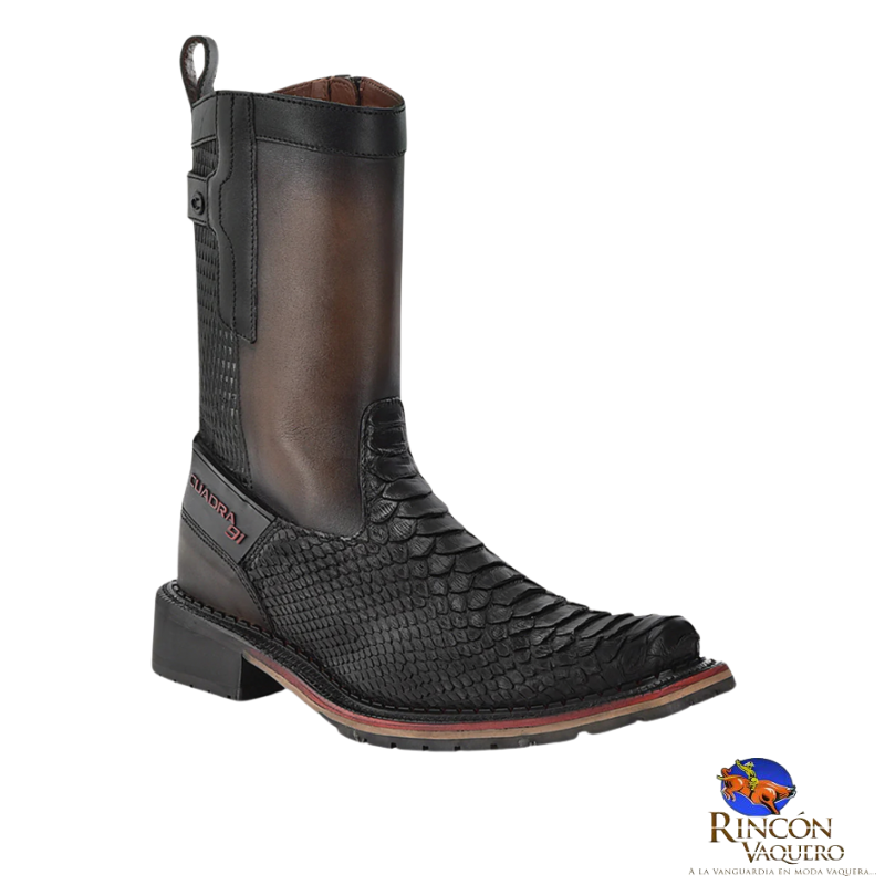 Bota de piel exótica color negro