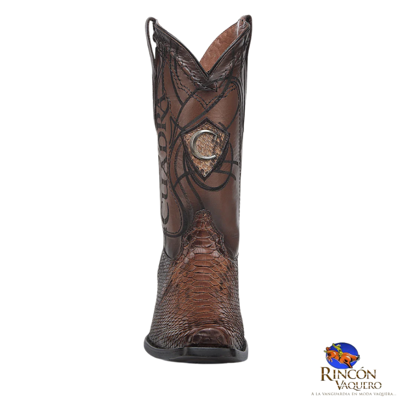 Bota tradicional en piel genuina de pitón para caballero