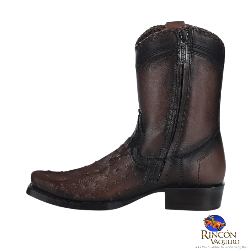 Bota casual en piel genuina de avestruz para caballero