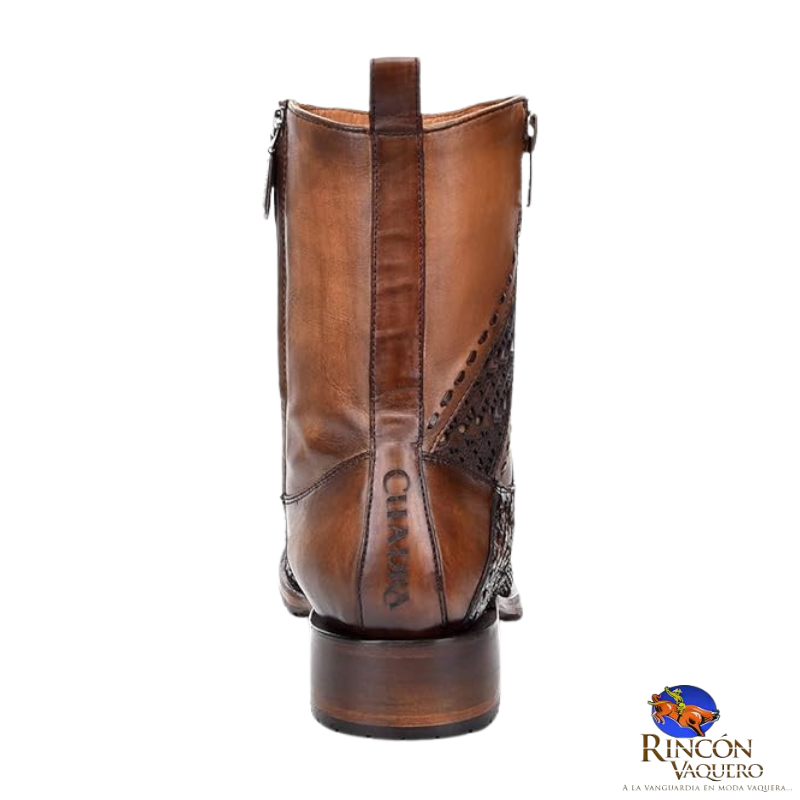 Bota en piel genuina de pitón para caballero