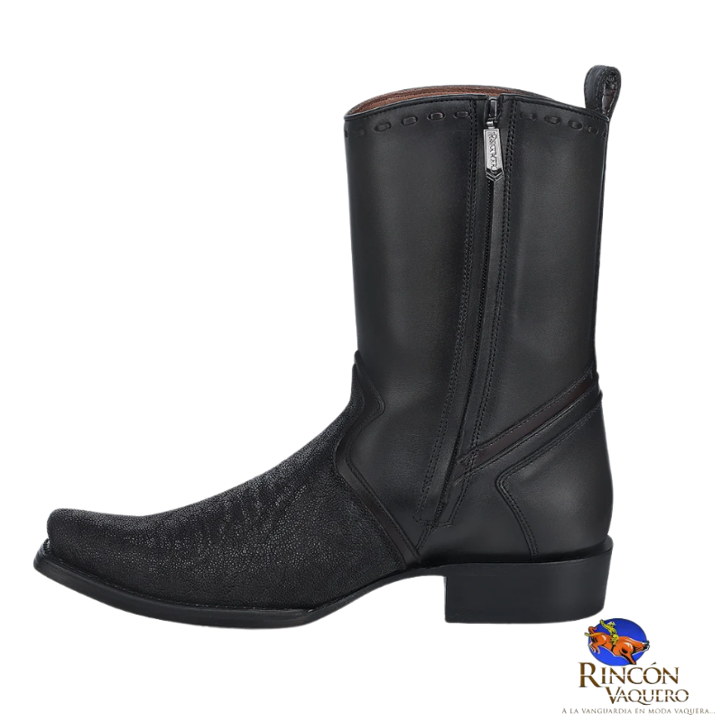 Bota fine western en piel genuina de elefante para caballero