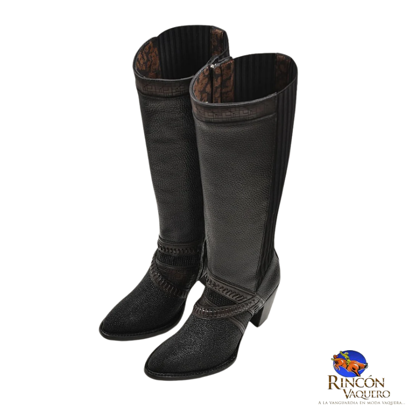 Bota casual en piel genuina de mantarraya para dama