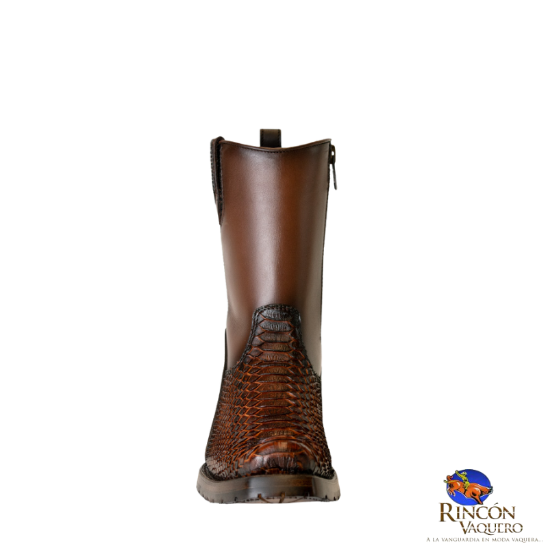 Bota casual para acaballero en piel genuina de pitón
