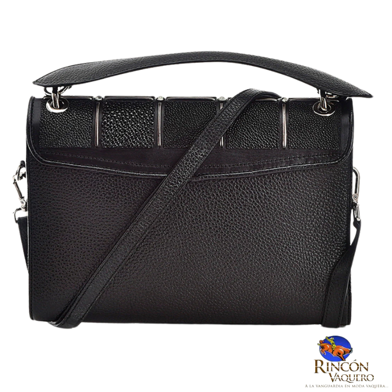 Bolso de mano en piel genuina de mantarraya para dama