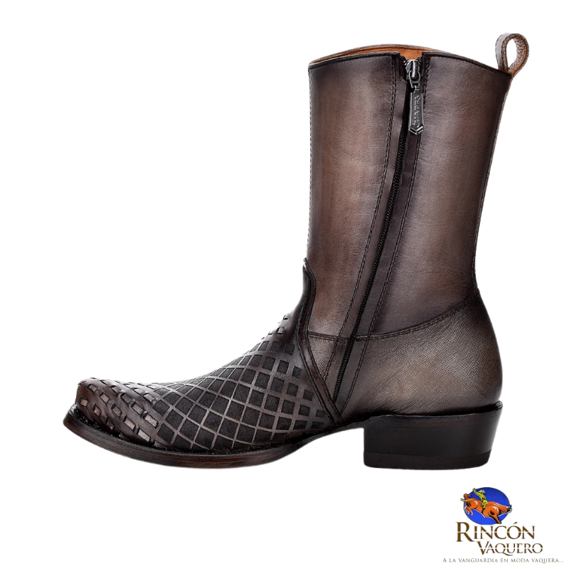 Bota fine western en piel genuina para caballero