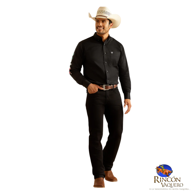 Camisa Ariat Team Logo México Negro
