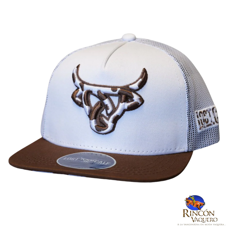 Gorra Lost Calf Cowhide White Brown Kids