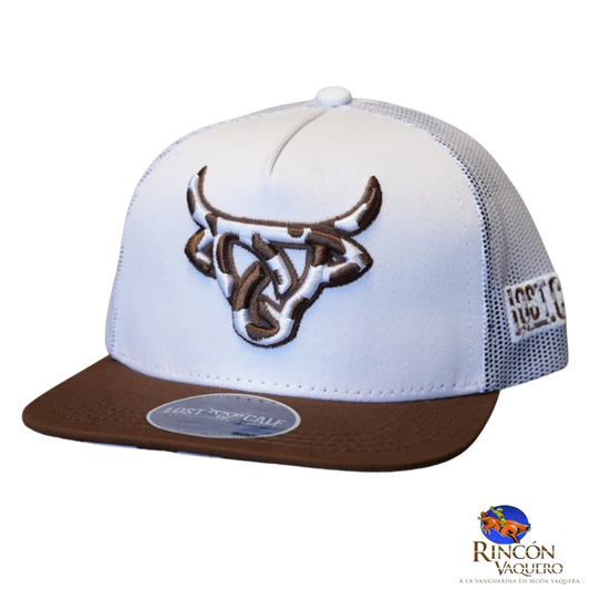 Gorra Lost Calf Cowhide White Brown Kids