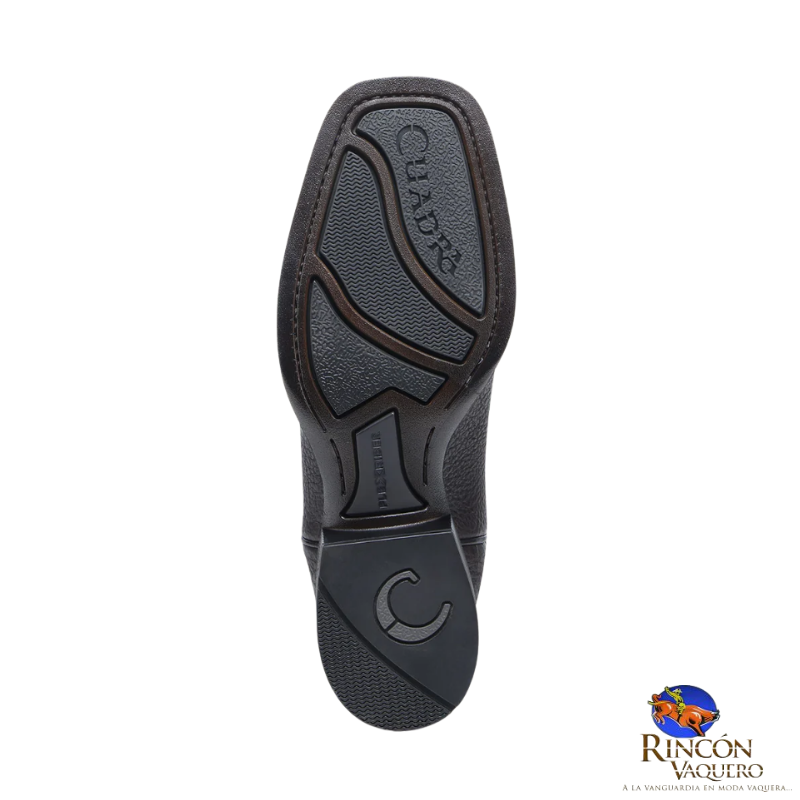 Bota rodeo en piel genuina de bisonte para caballero