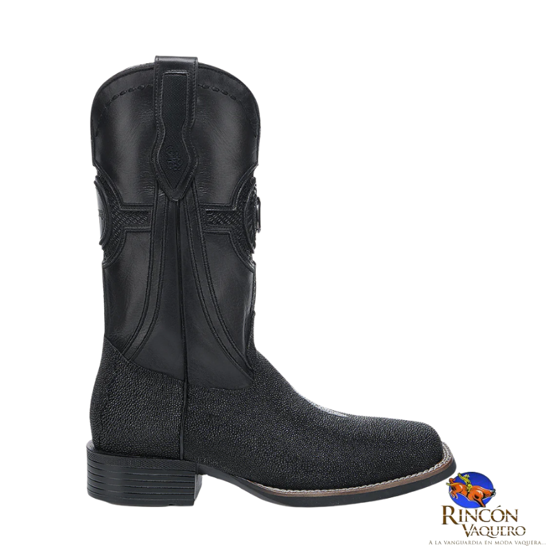 Bota de rodeo en piel genuina de mantarraya para caballero