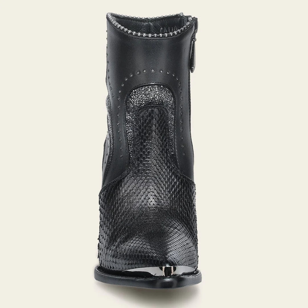 Botín en piel genuina de pitón para dama